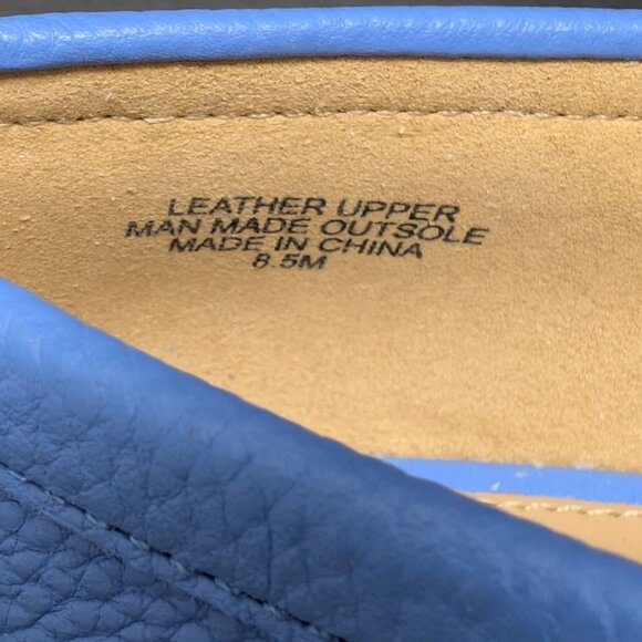 Talbots Women’s Everson Tassel Moccasins Blue Leather Slip On Shoe Size 8.5M EUC - Picture 5 of 6